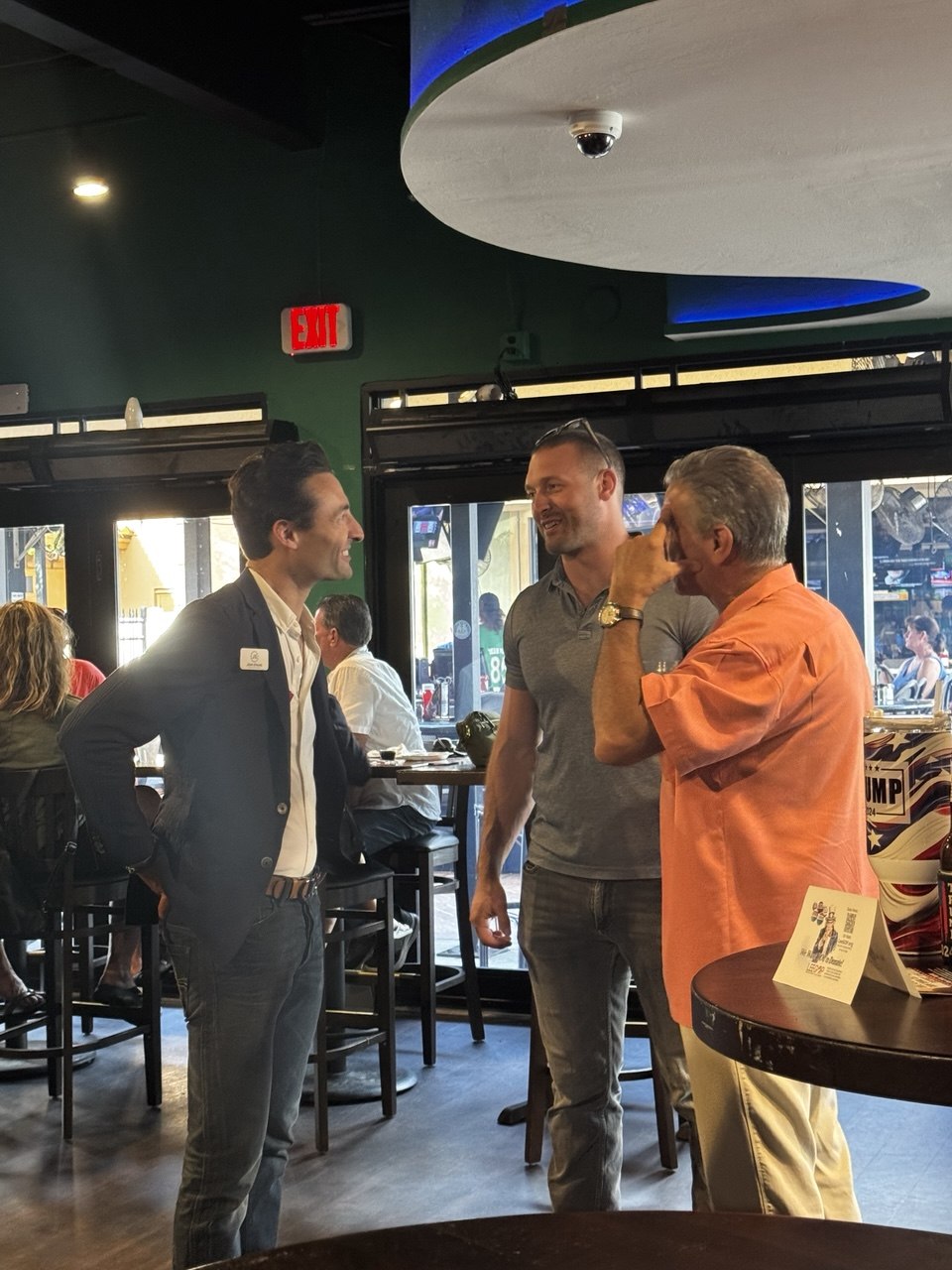 John Strand with community supporters